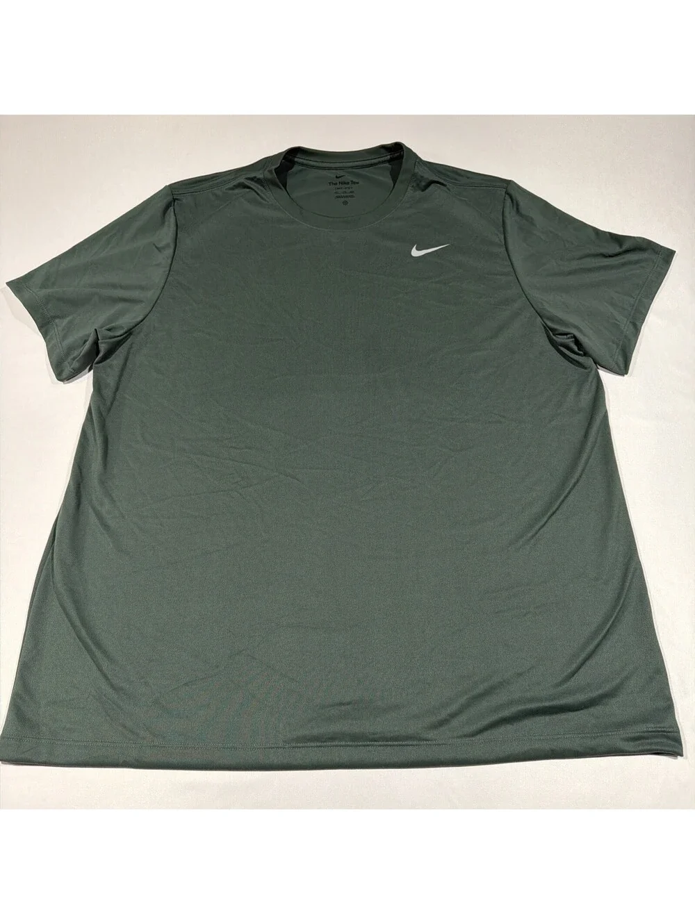 Nike Shirt Mens 2XL Green Dri Fit Performance Fitness Tee Gym Training Top